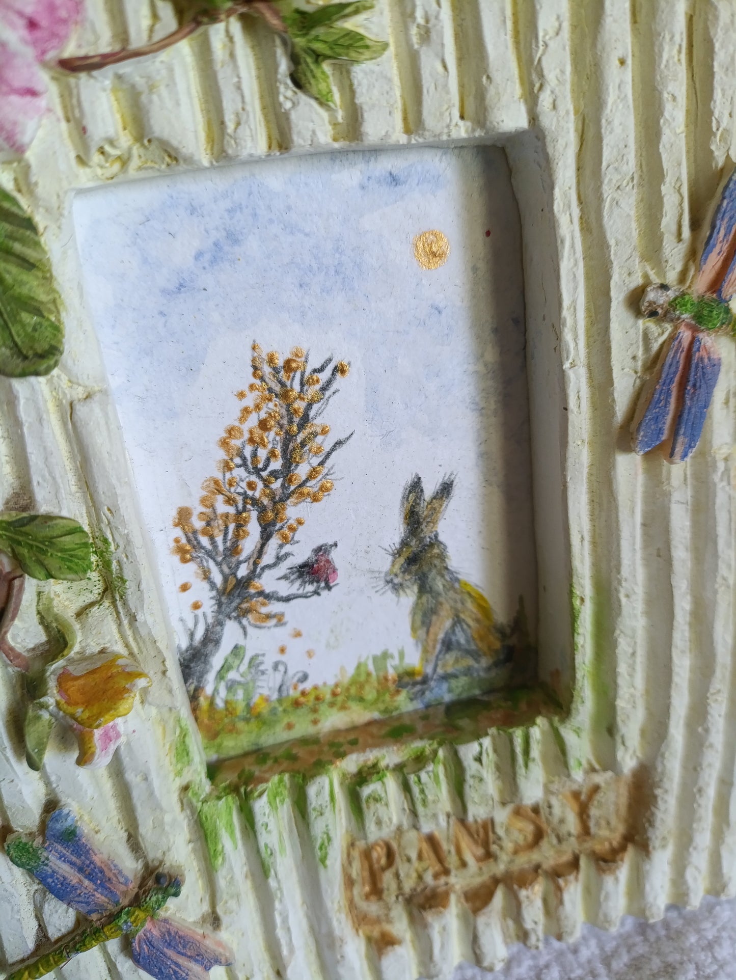 Pansy Beautiful Framed Original Hare