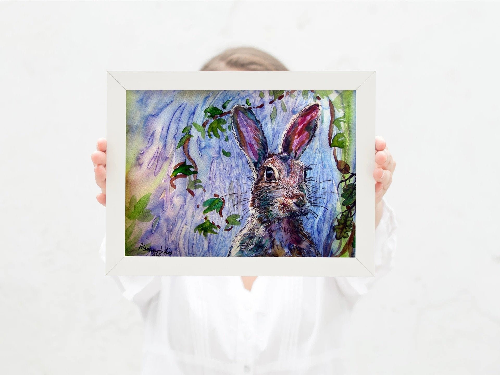 Hare with Oak and Ivy — Print