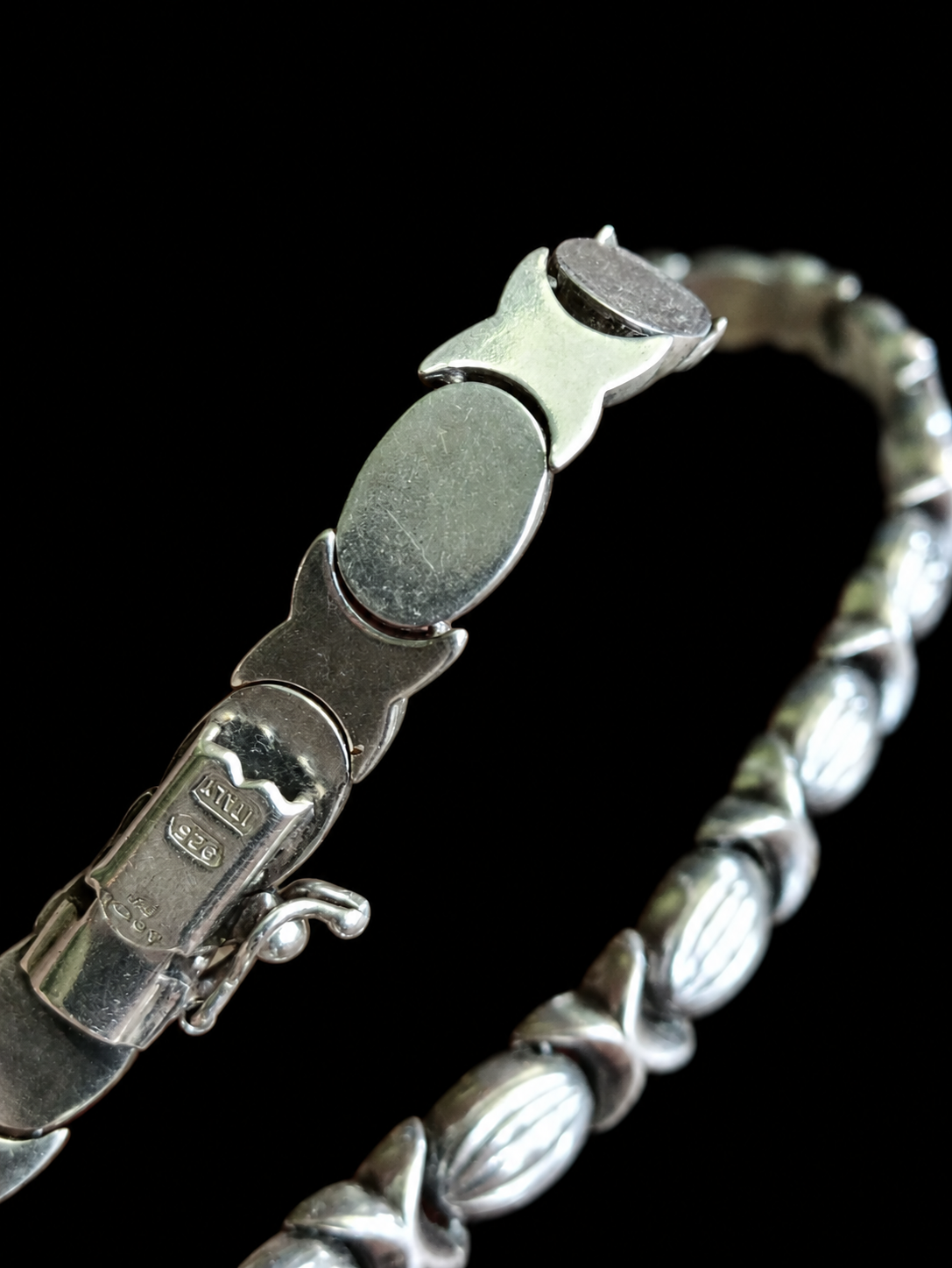 Vintage Italian Sterling Silver Modernist Necklace — view 18