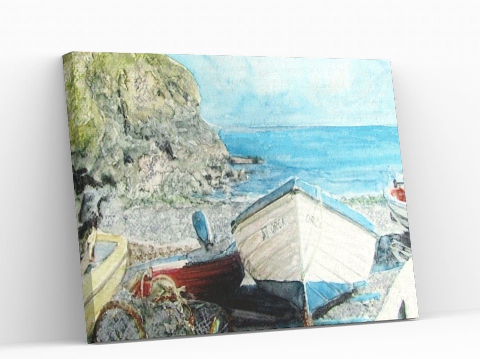 Cadgwith Cove Boats Cornish Seaside — Print