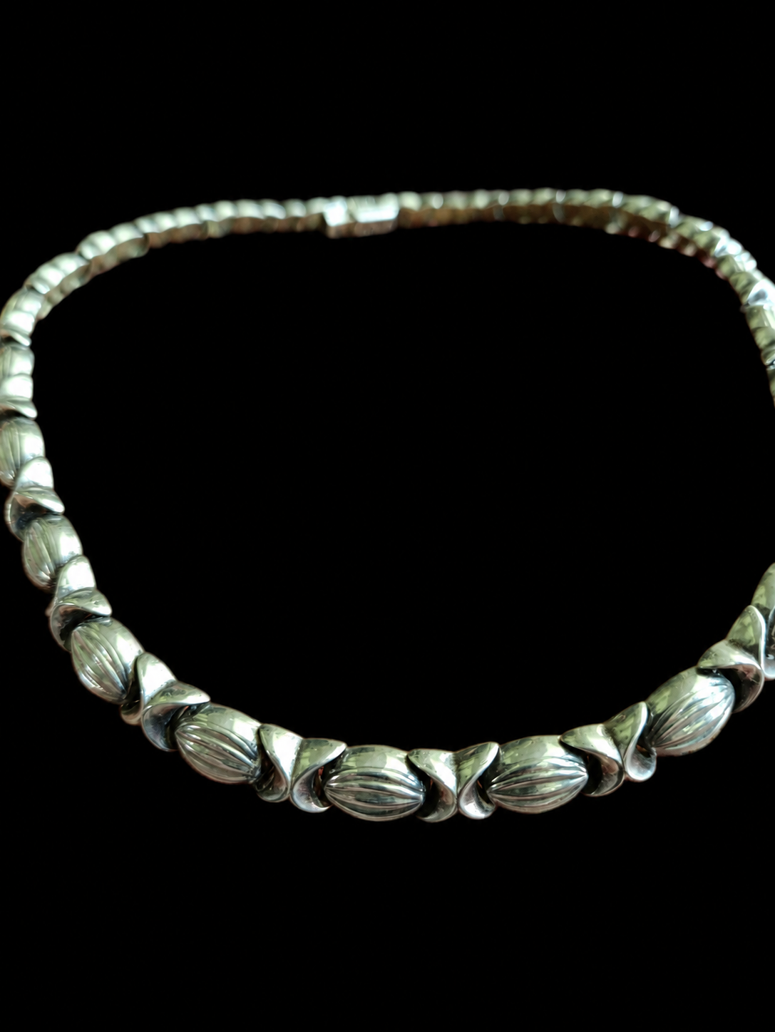 Vintage Italian Sterling Silver Modernist Necklace — view 16