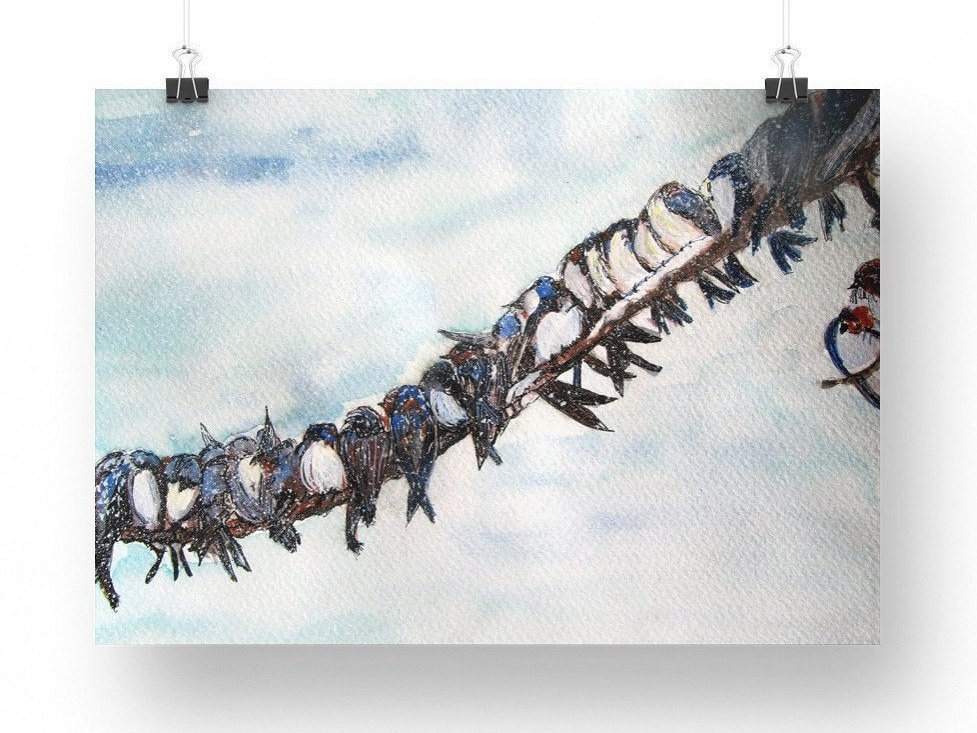 Swallows in the Snow — Print