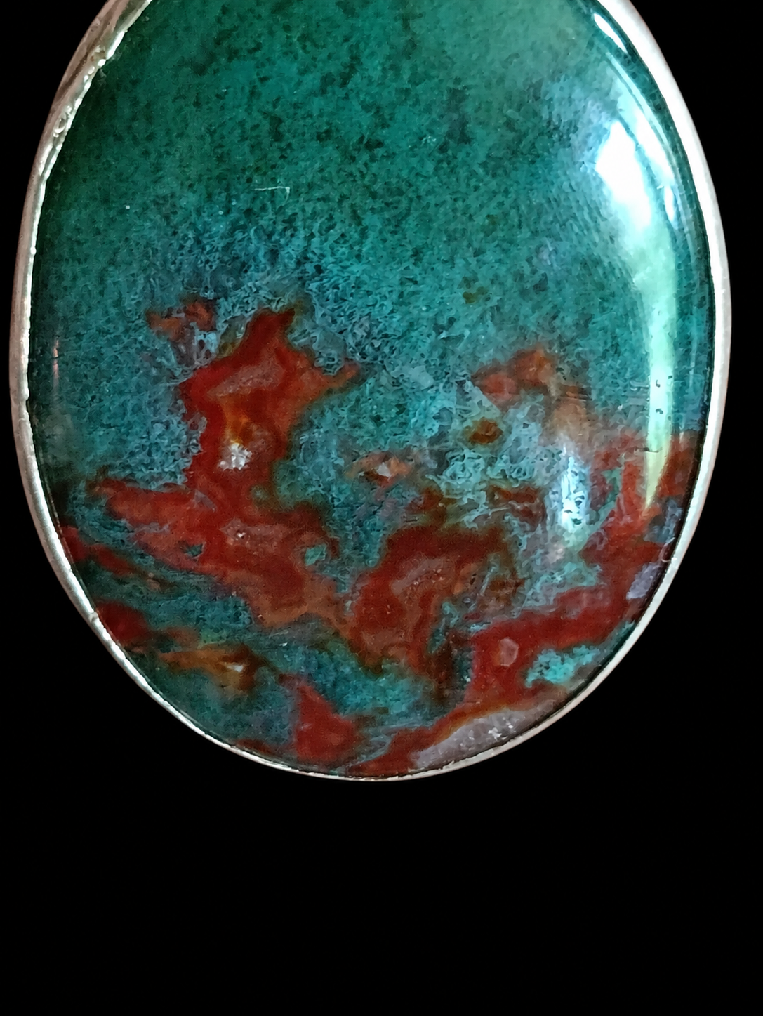 Hallmarked Bloodstone Statement Ring — Size Q — view 4