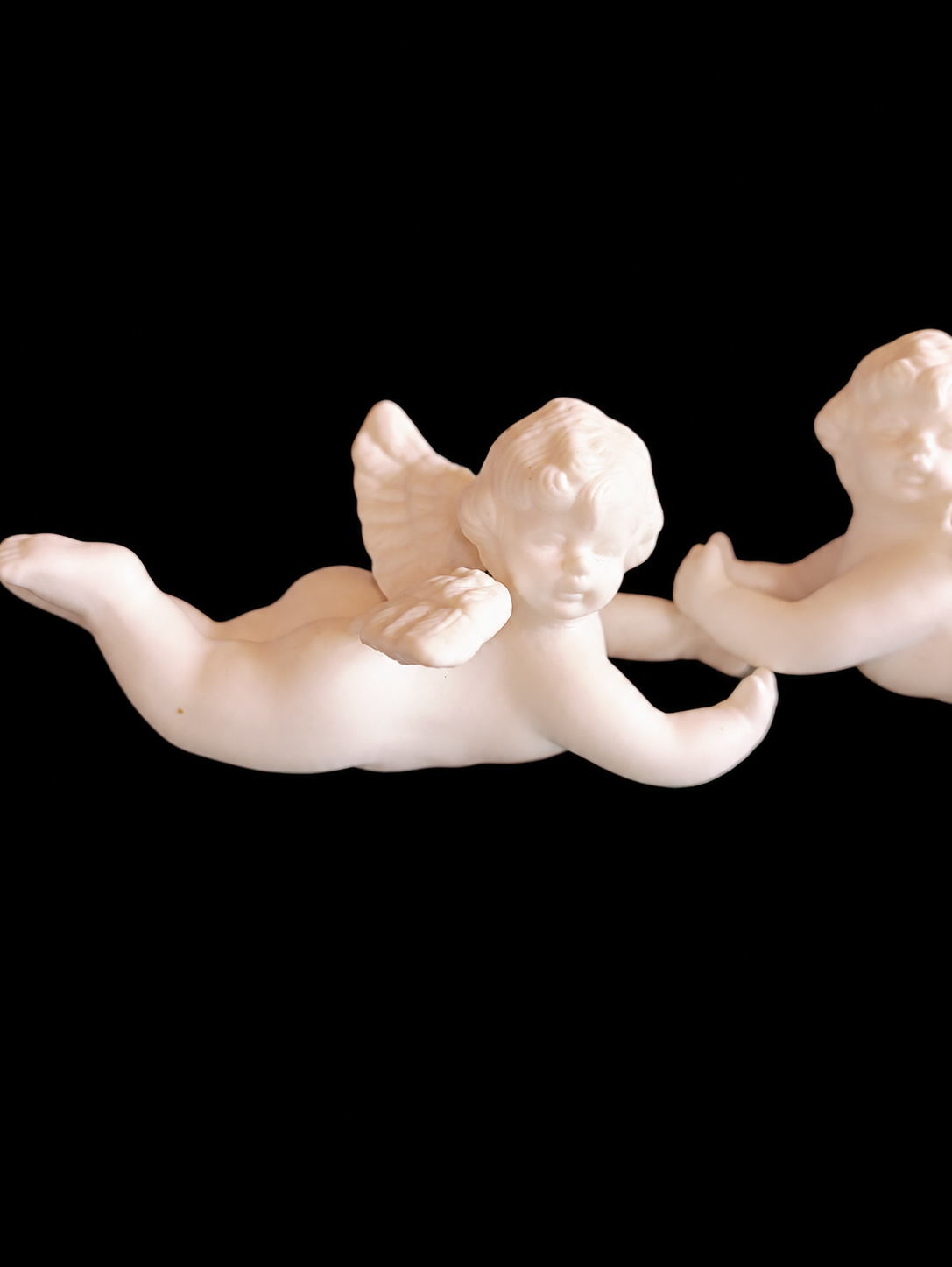 Pair of Antique Parian Ware Cherubs — view 10