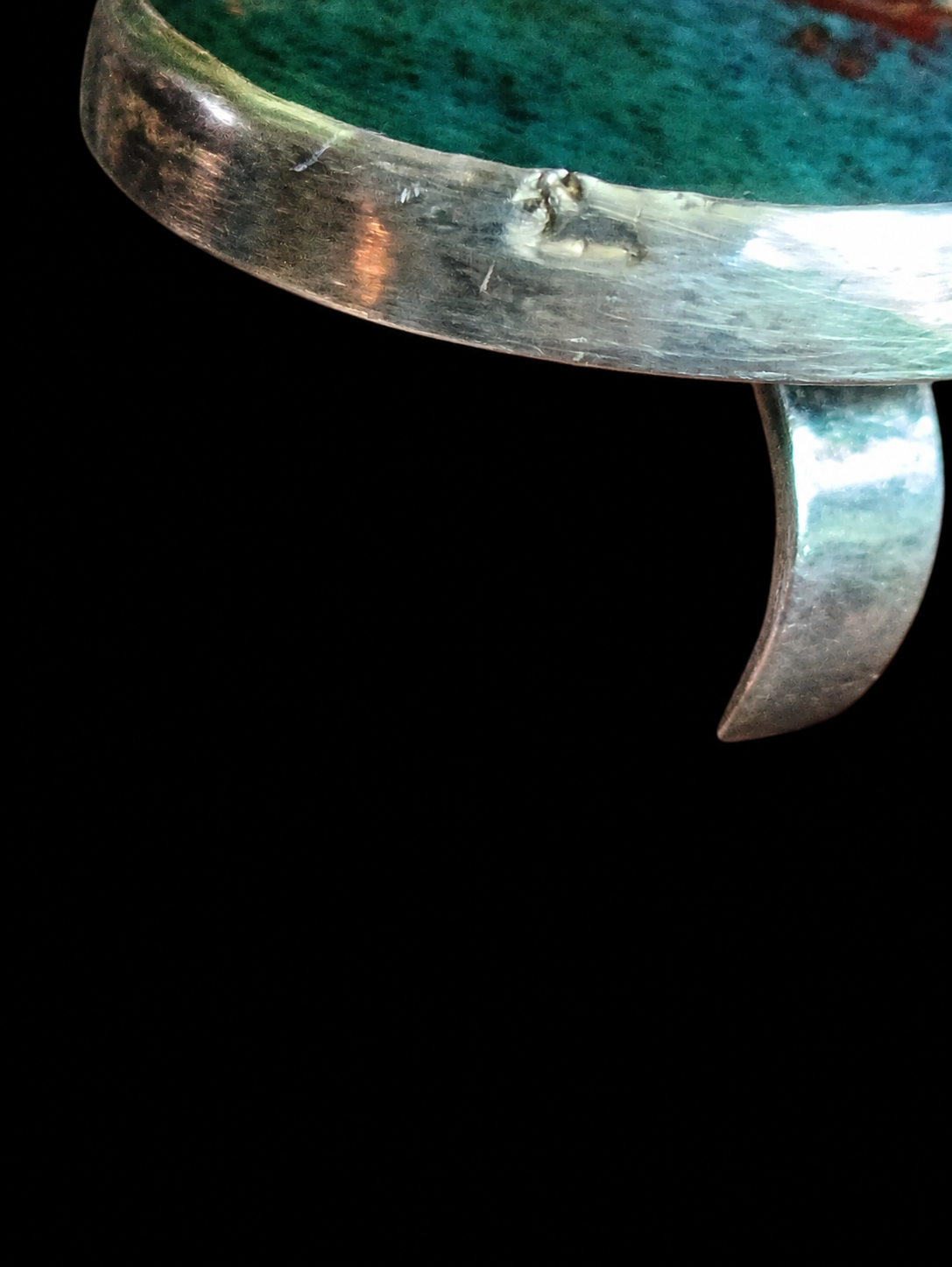 Hallmarked Bloodstone Statement Ring — Size Q — view 16