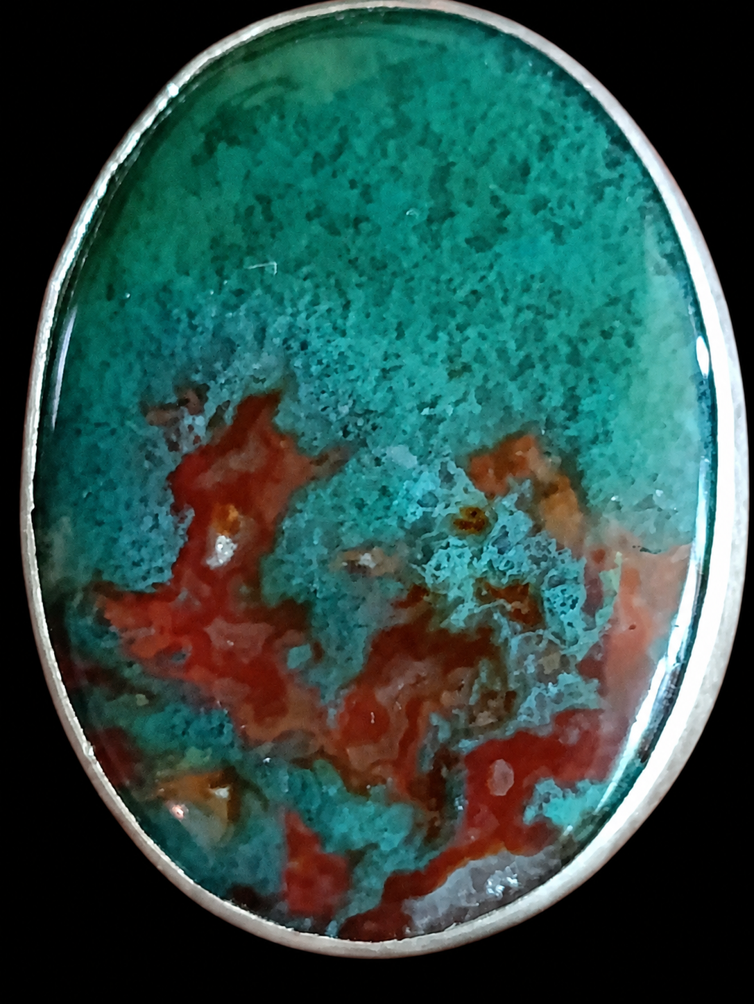 Hallmarked Bloodstone Statement Ring — Size Q — view 5