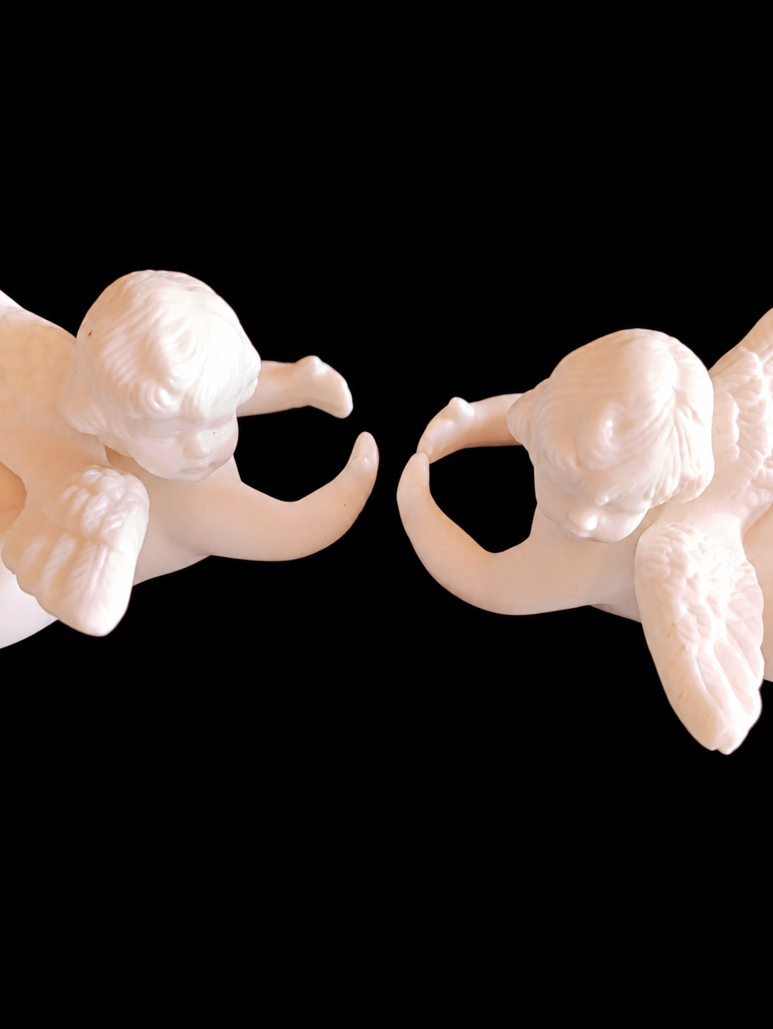 Pair of Antique Parian Ware Cherubs — view 3