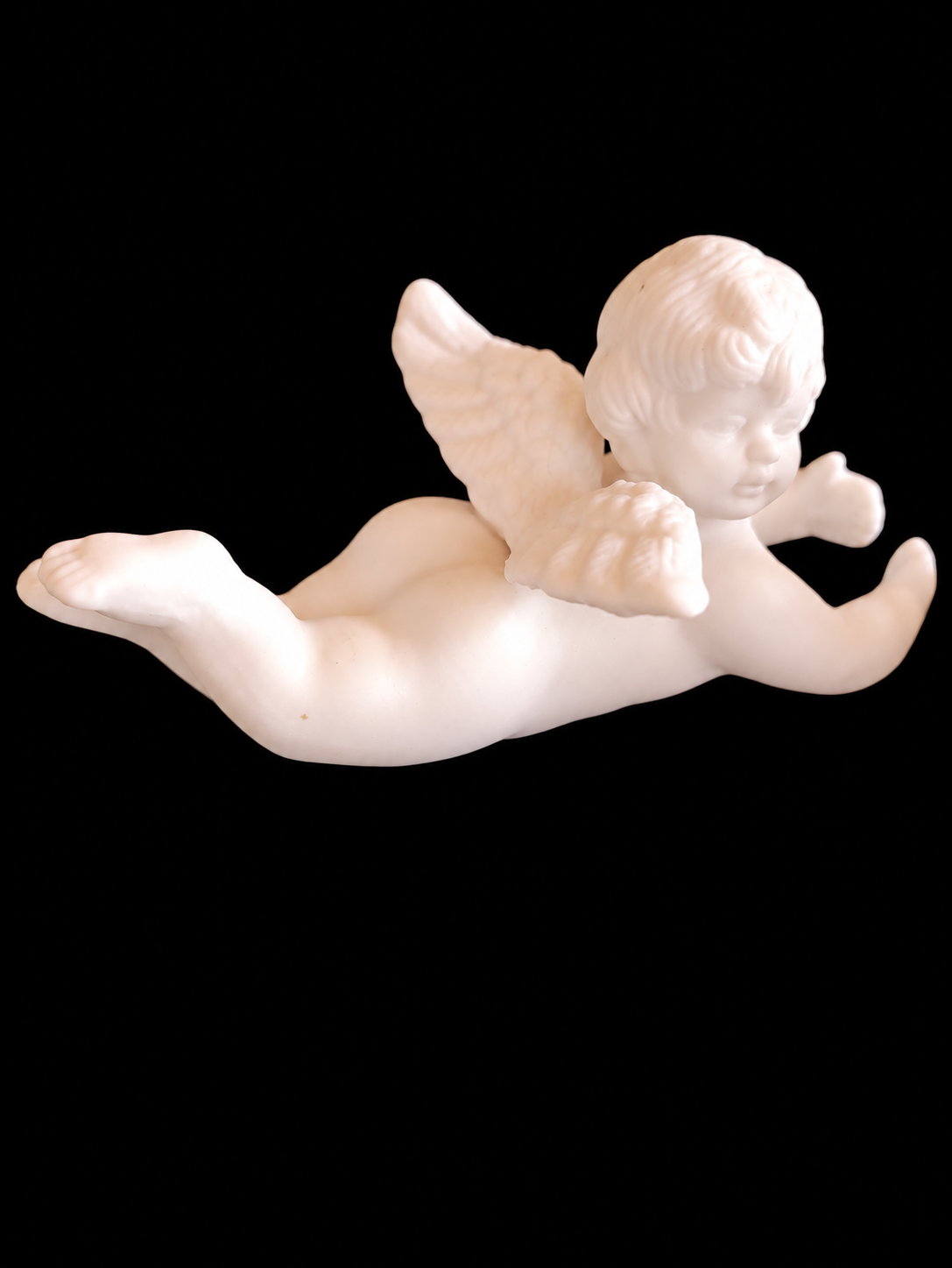Pair of Antique Parian Ware Cherubs — view 2