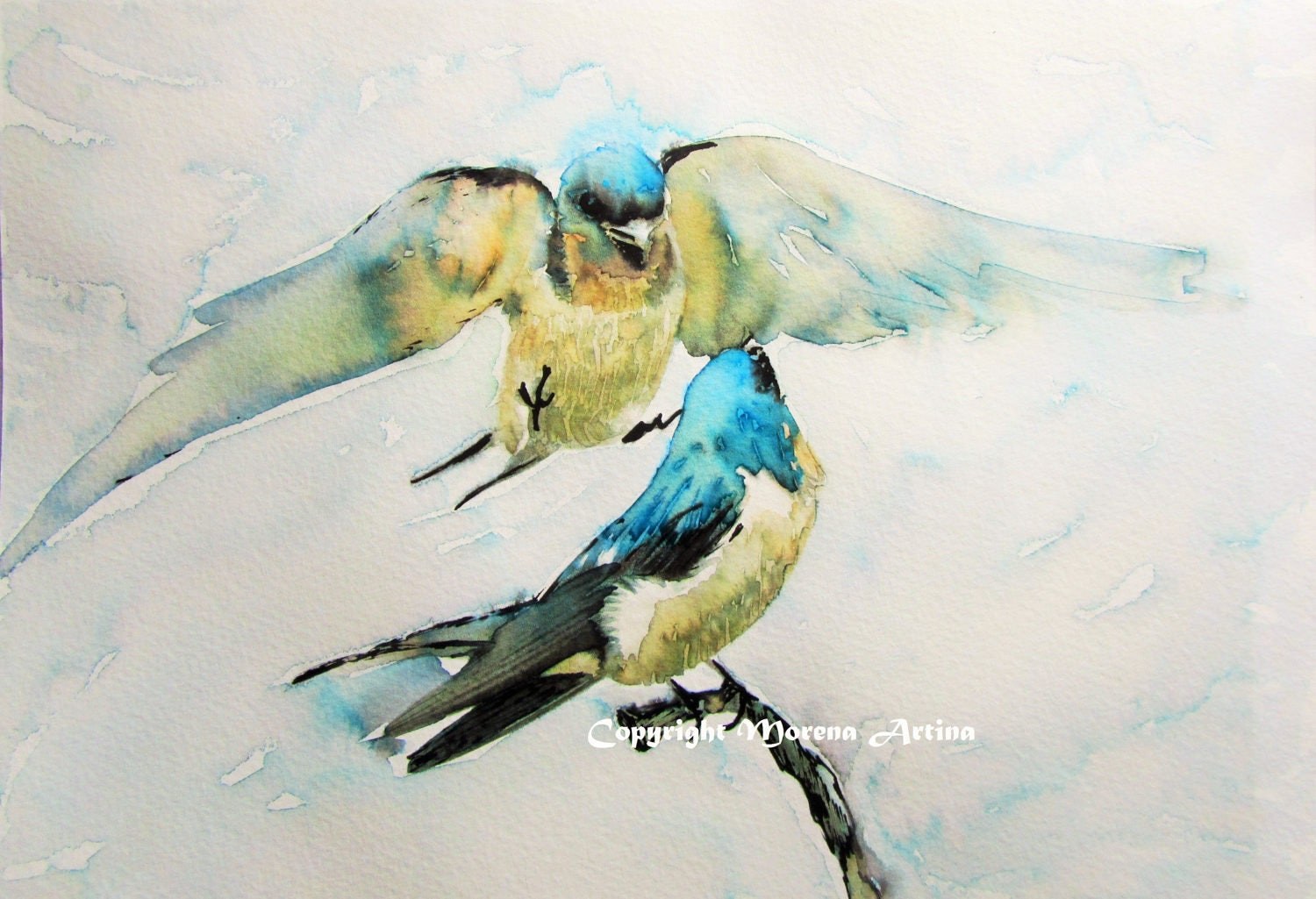 Swallows Feeding — Print