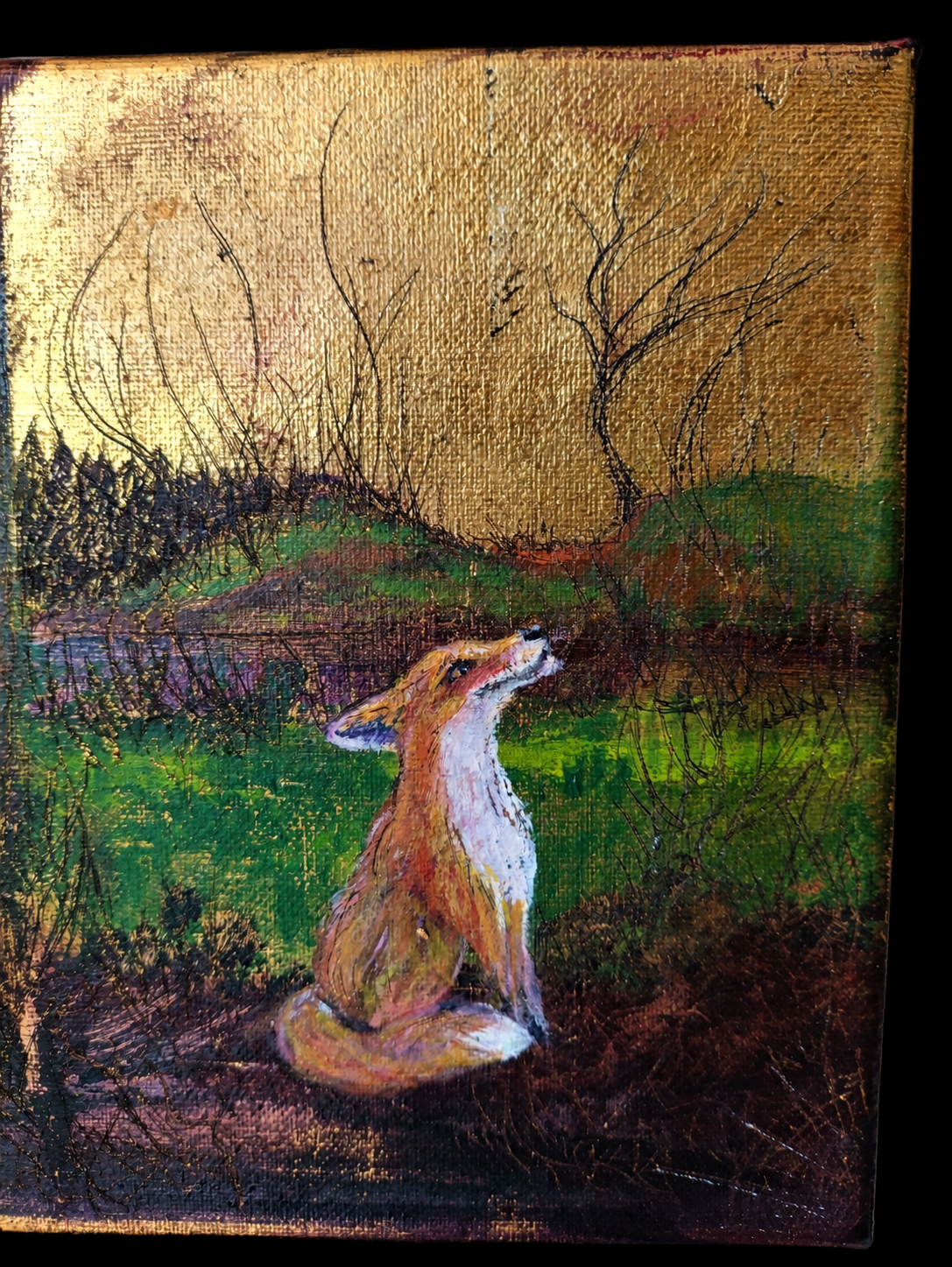 Woodland Fox — Original Acrylic Painting — view 4