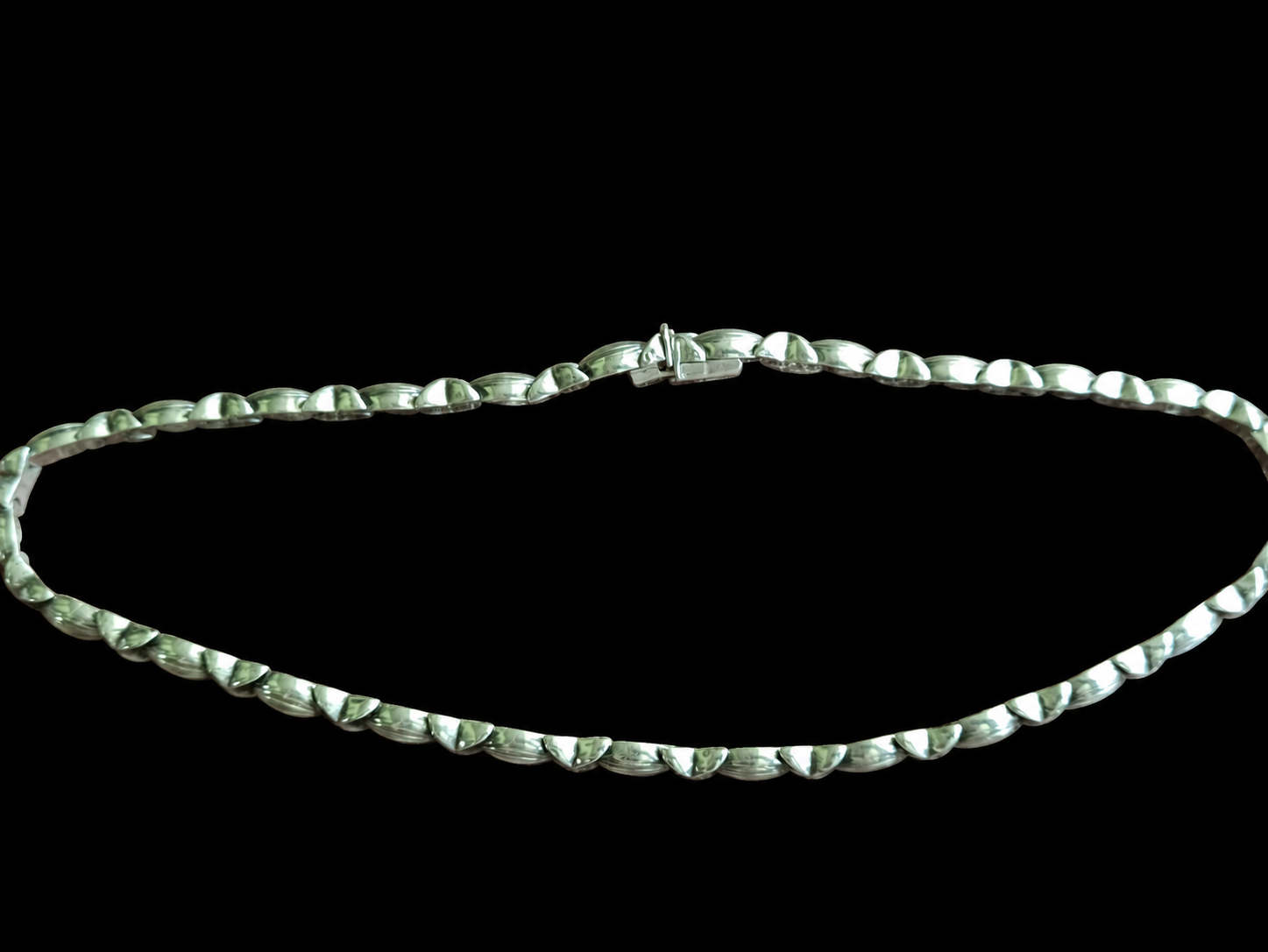 Vintage Italian Sterling Silver Modernist Necklace — view 3