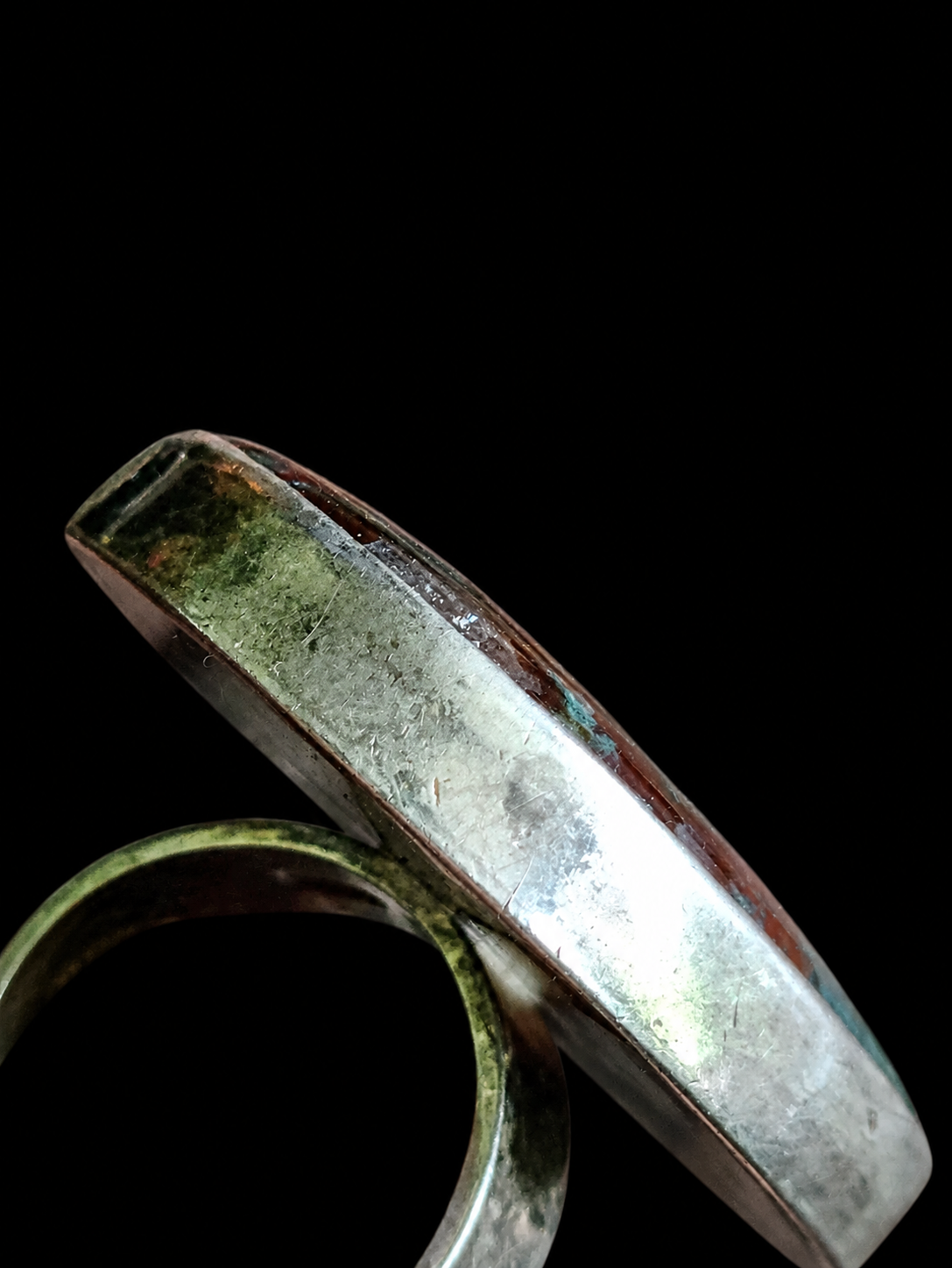 Hallmarked Bloodstone Statement Ring — Size Q — view 15