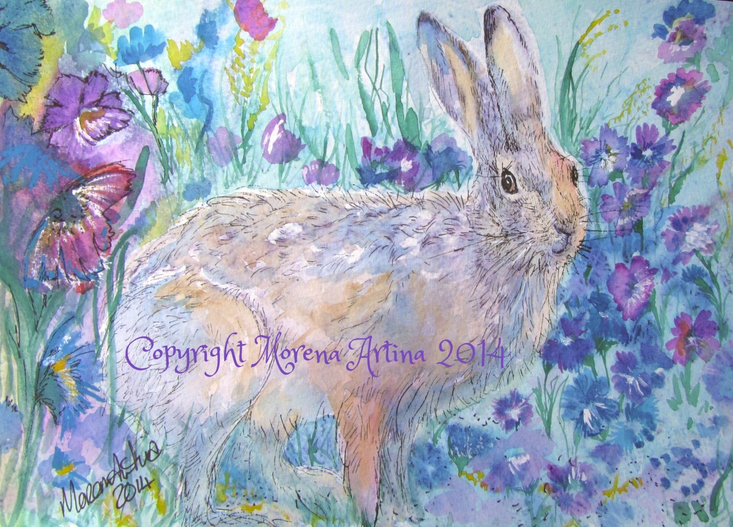 Cornflower Hare — Print