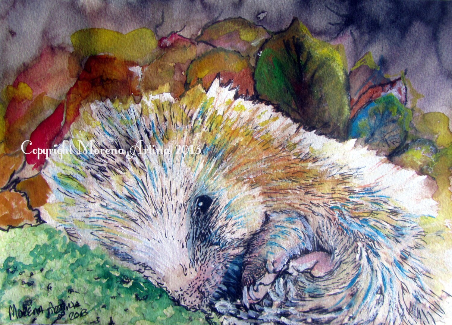 painting drawing autumn — Print