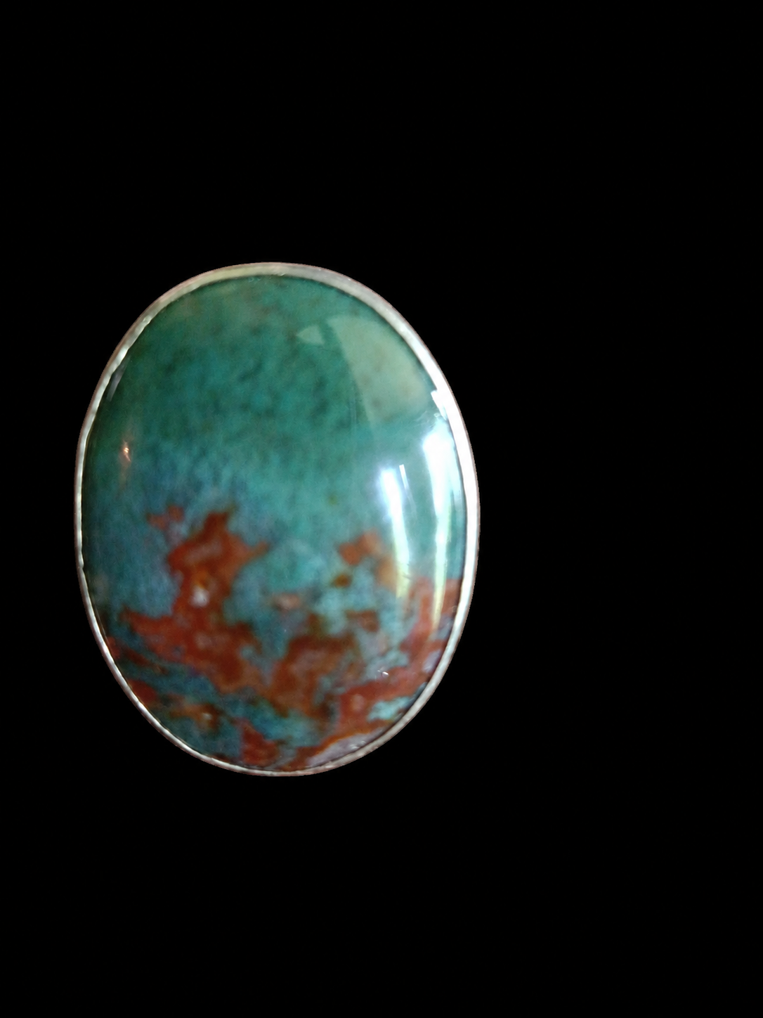 Hallmarked Bloodstone Statement Ring — Size Q — view 2