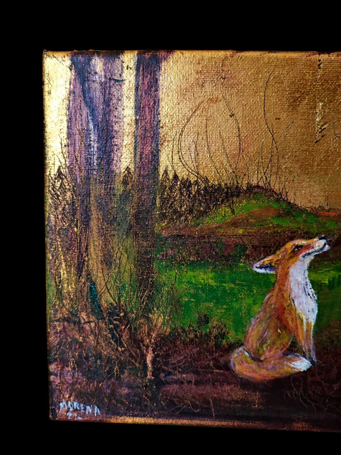 Woodland Fox — Original Acrylic Painting — view 3