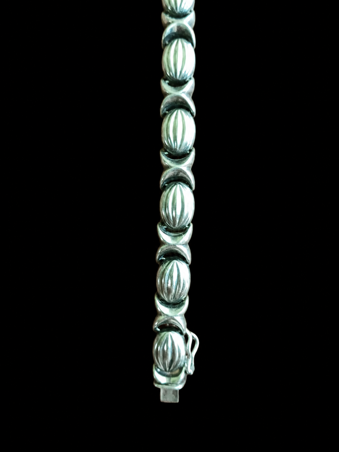 Vintage Italian Sterling Silver Modernist Necklace — view 2