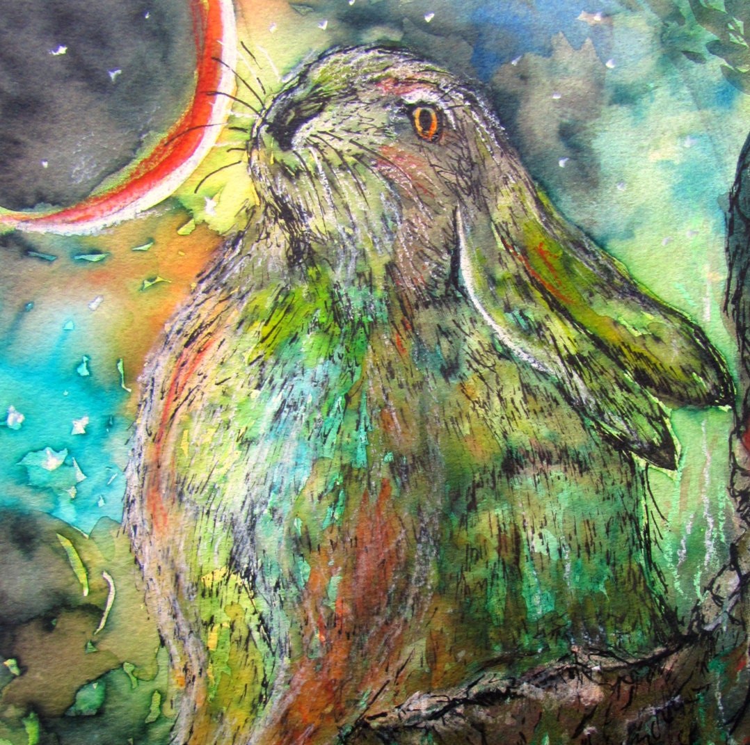 Moon Gazing Hare — Print