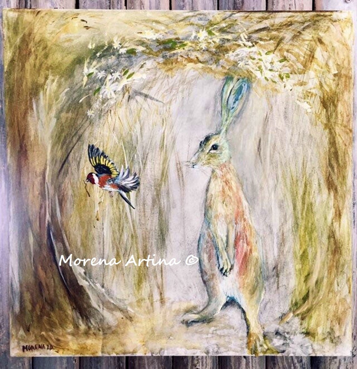 Hare and Goldfinch — Print