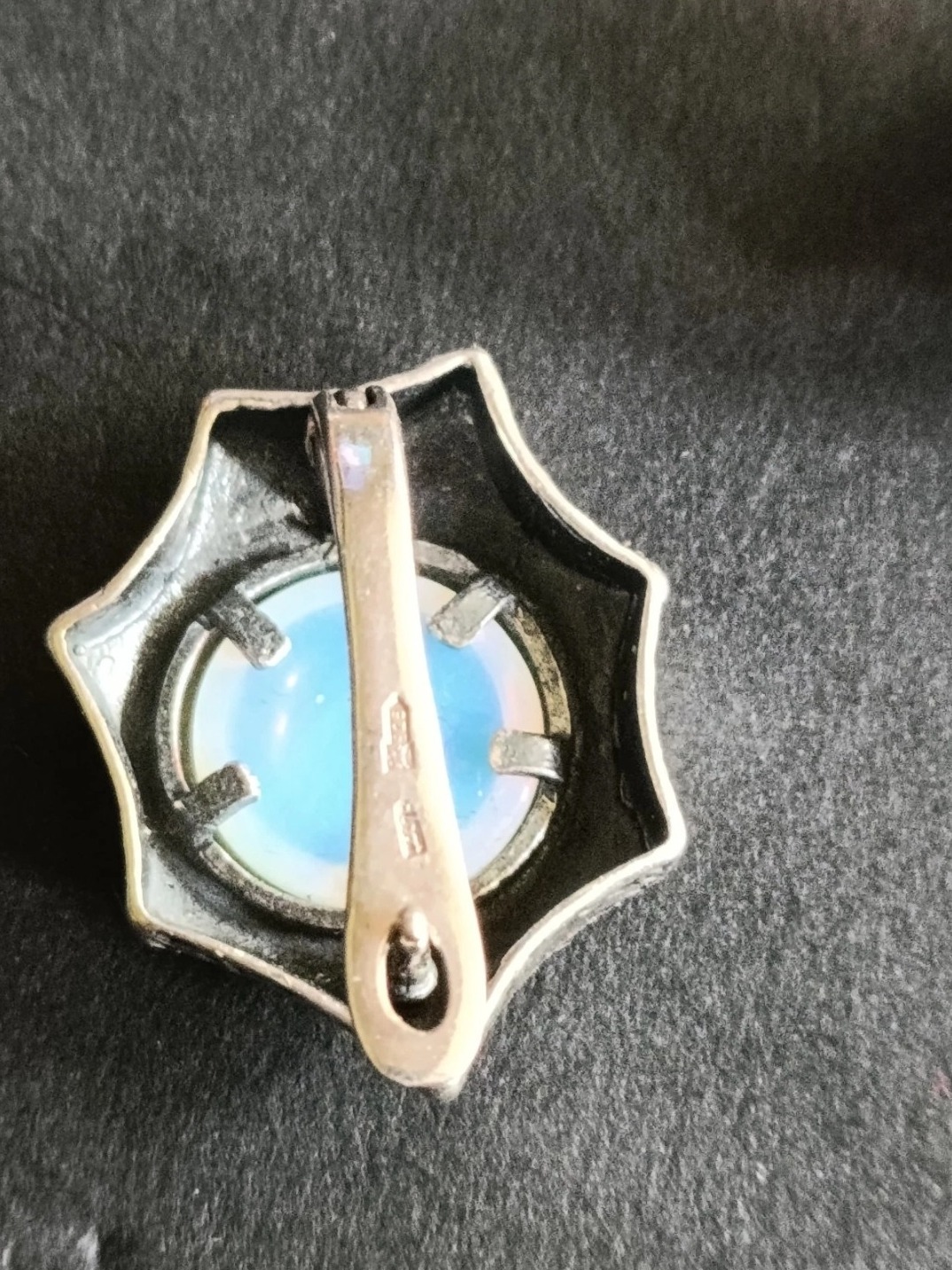 Sterling Silver & Opalite Clip-On Earrings — view 5