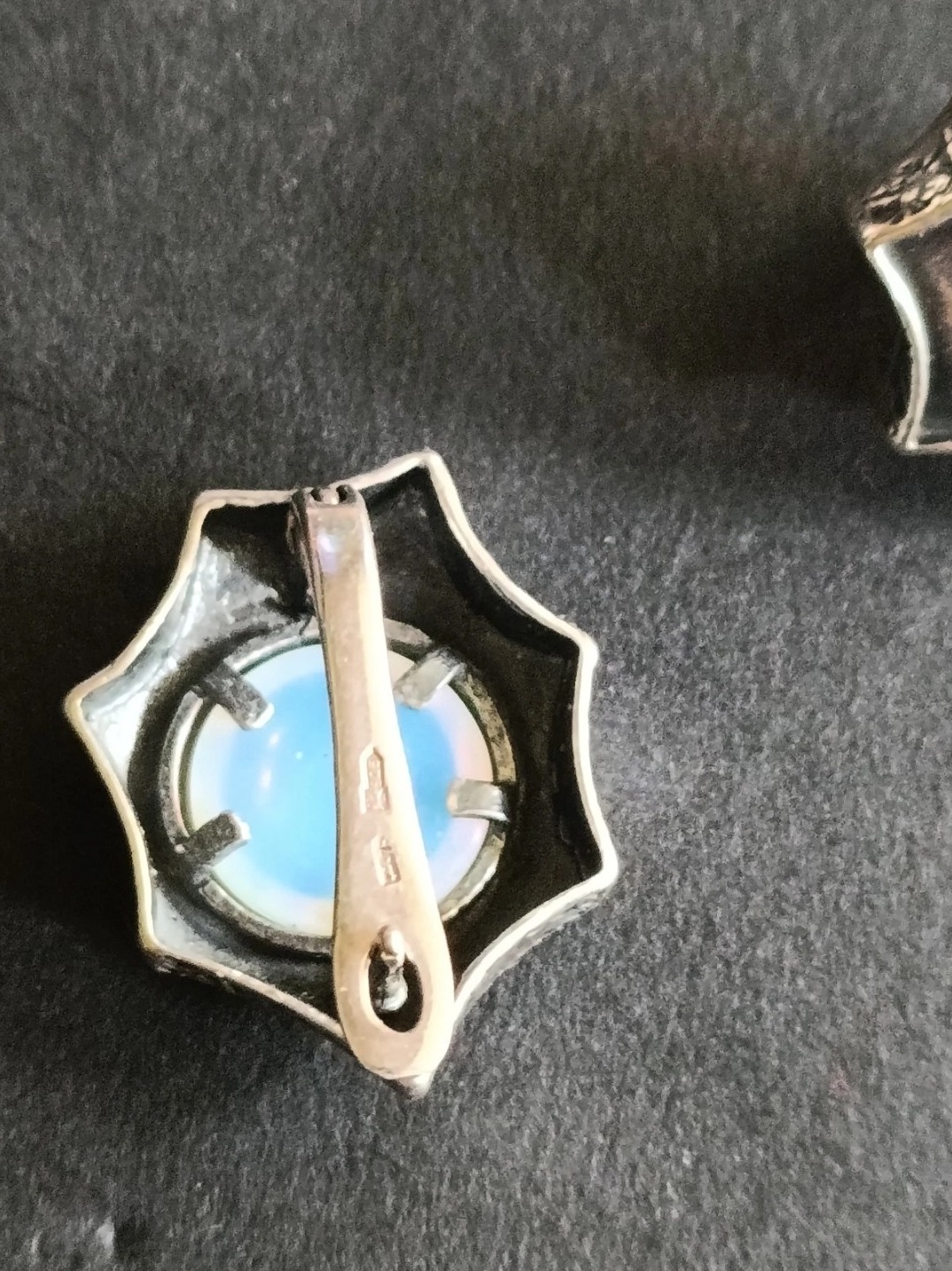 Sterling Silver & Opalite Clip-On Earrings — view 6
