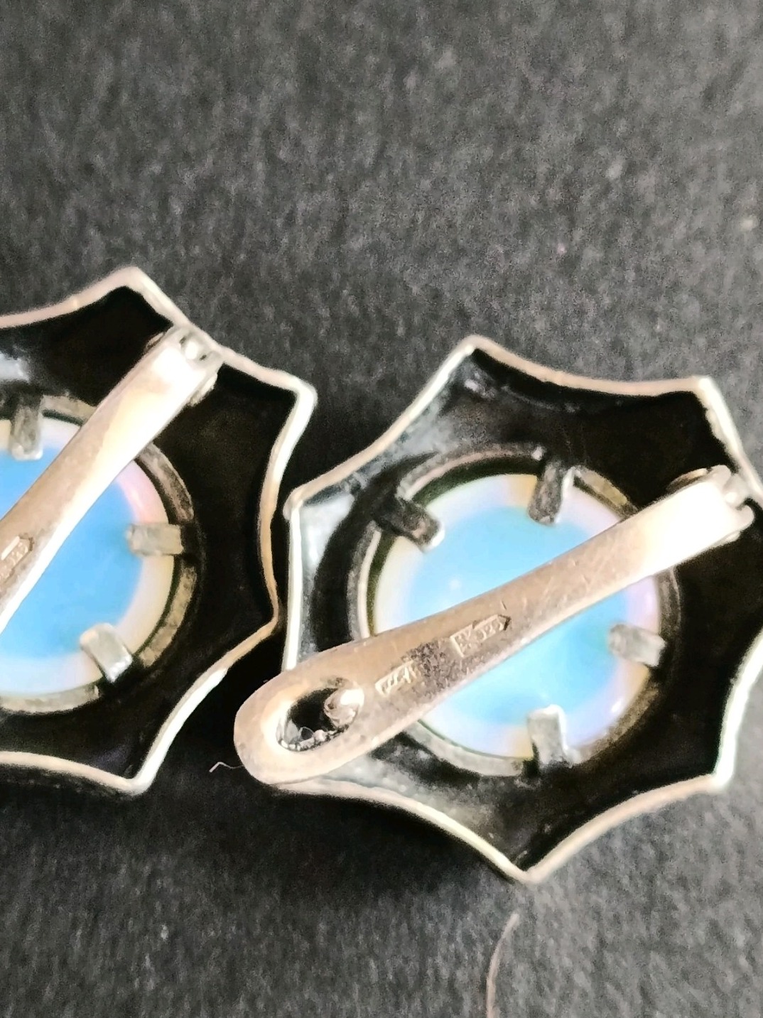 Sterling Silver & Opalite Clip-On Earrings — view 7