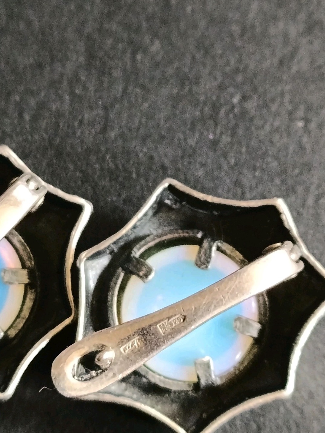 Sterling Silver & Opalite Clip-On Earrings — view 8