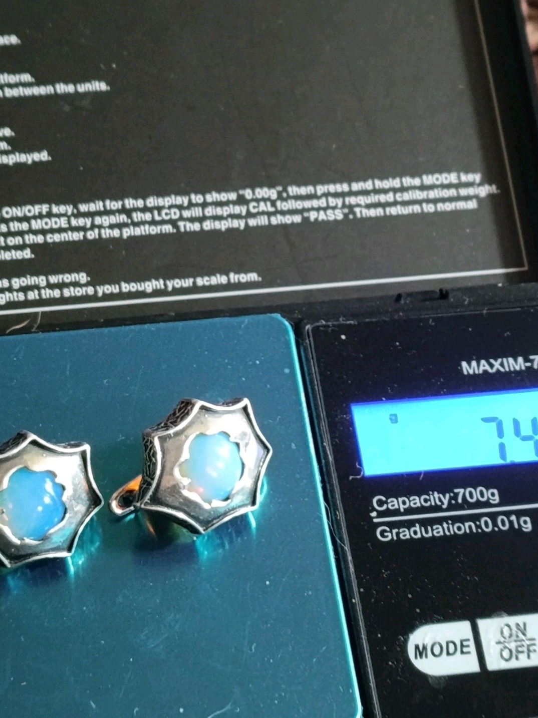 Sterling Silver & Opalite Clip-On Earrings — view 9