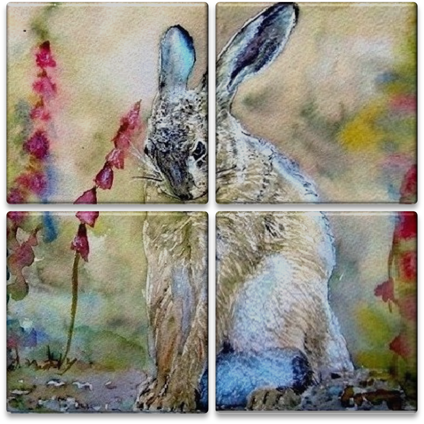 Shy Hare Tile Mural