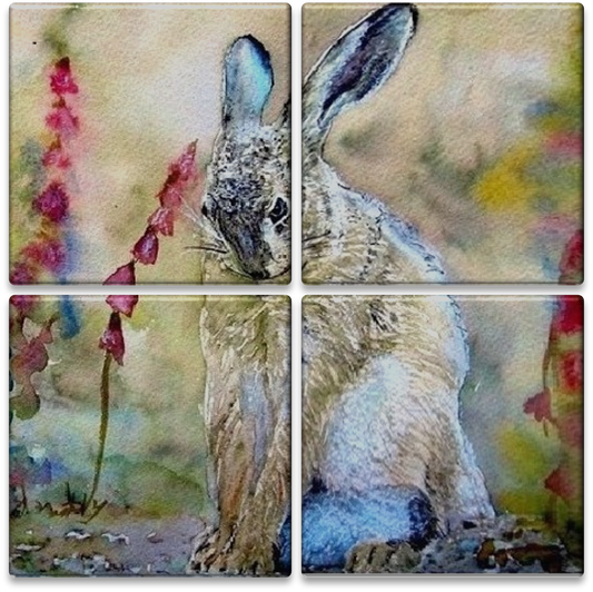 Shy Hare Tile Mural