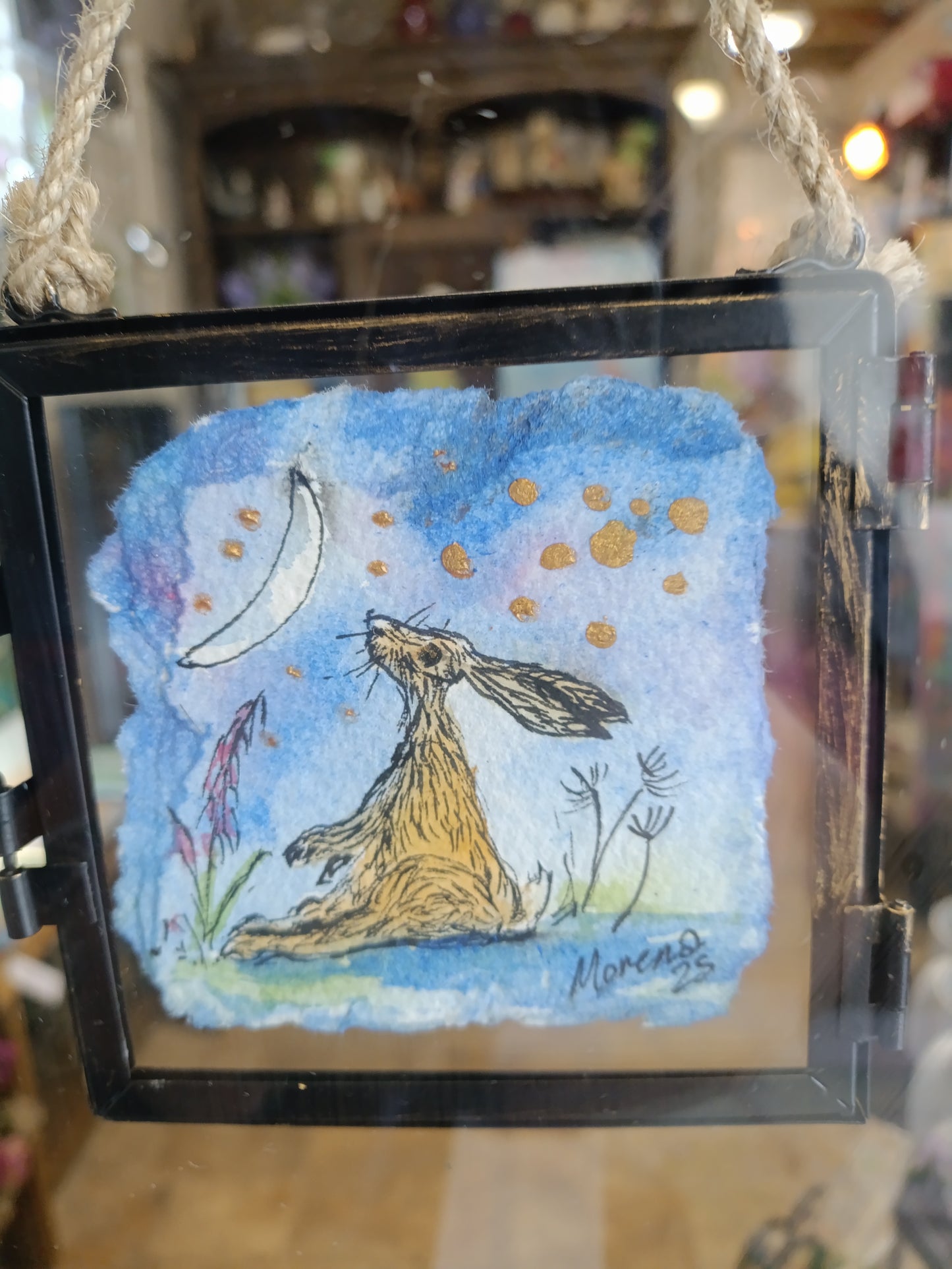 Hanging Frame 'Little Hare' Original Watercolour