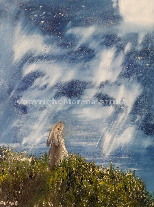 "Moongazing" Print - Canvas / Print / Poster various sizes, from original painting