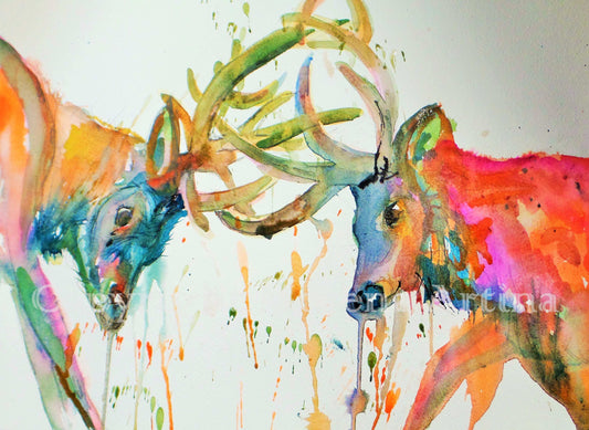 "Stags" Print - Canvas / Print / Poster various sizes, from original painting