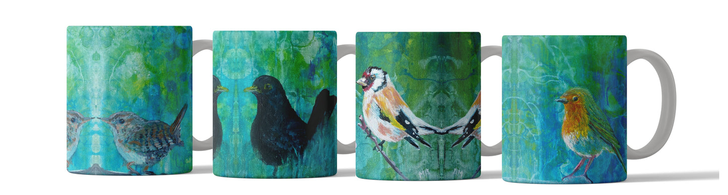 Set of 4 Bird Mugs