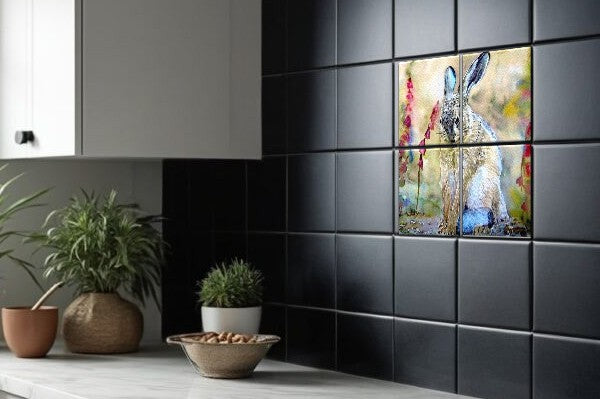 Shy Hare Tile Mural