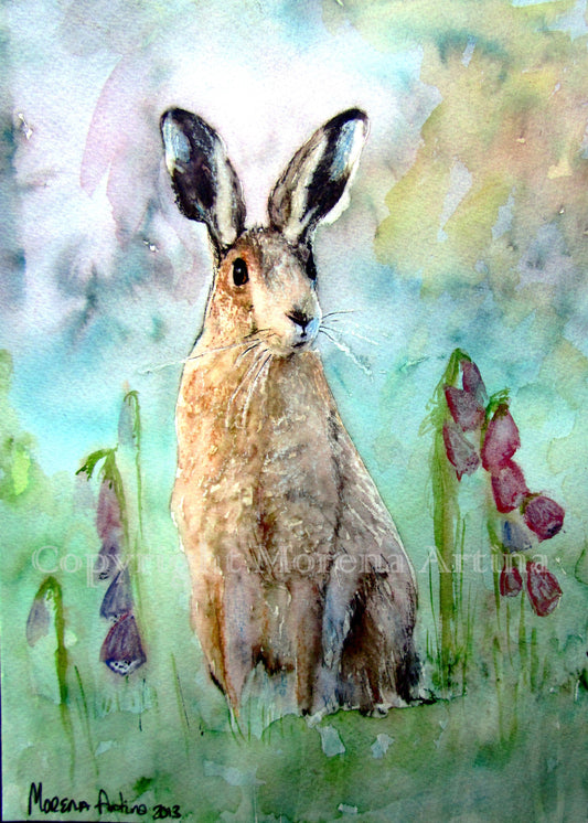 "Dreamy Hare" Print - Canvas / Print / Poster various sizes, from original painting