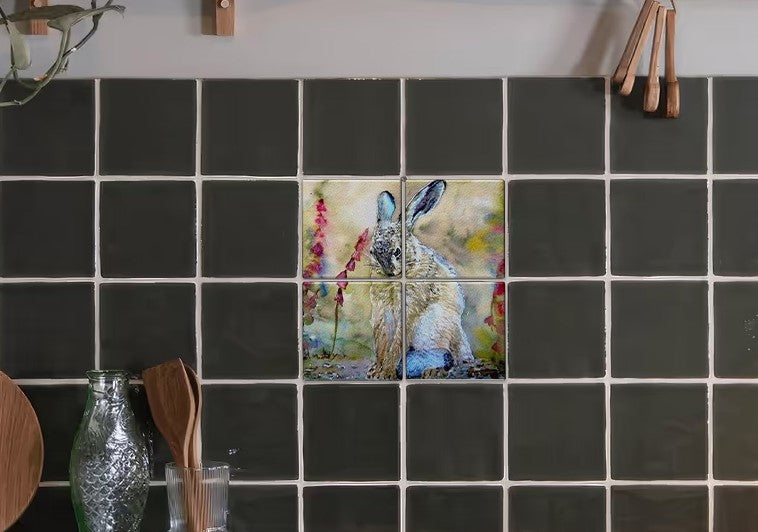 Shy Hare Tile Mural