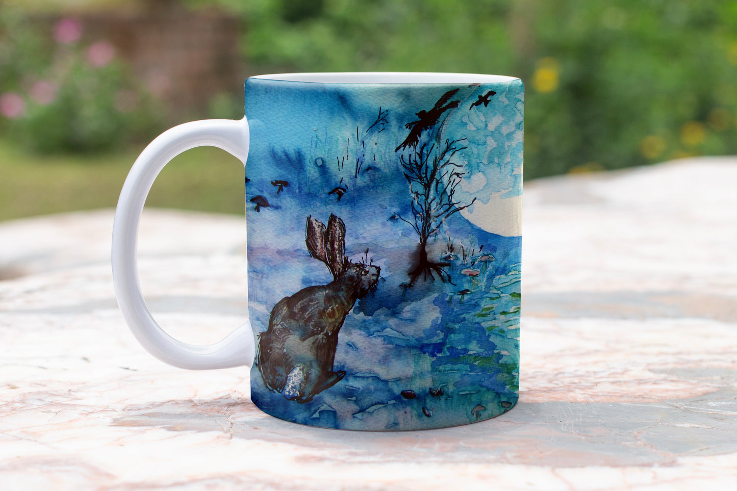Moongazing Hare, Crow and Tree Mug