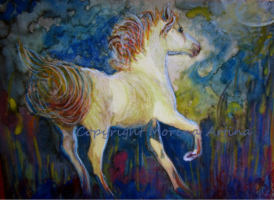 "Horse in Moonlight" Print - Canvas / Print / Poster various sizes, from original painting