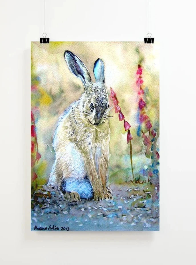 "Shy Hare" Print - Canvas / Print / Poster various sizes, from original painting