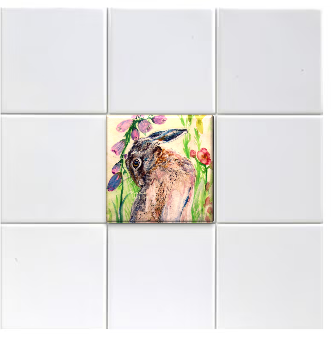 Looking Back Hare Tile