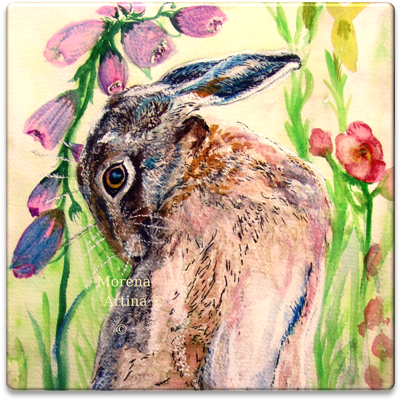Looking Back Hare Tile