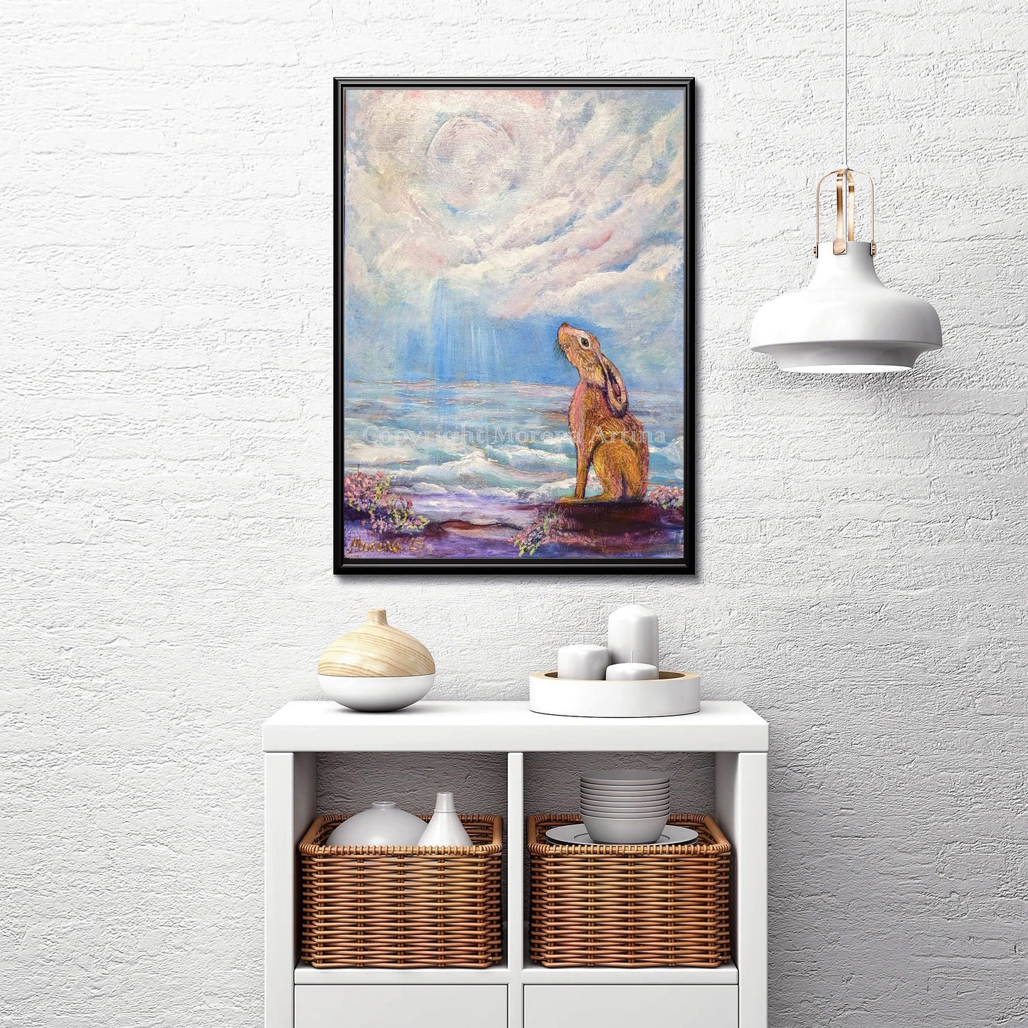 "Sea Thrift Hare" Print - Canvas / Print / Poster various sizes, from original painting