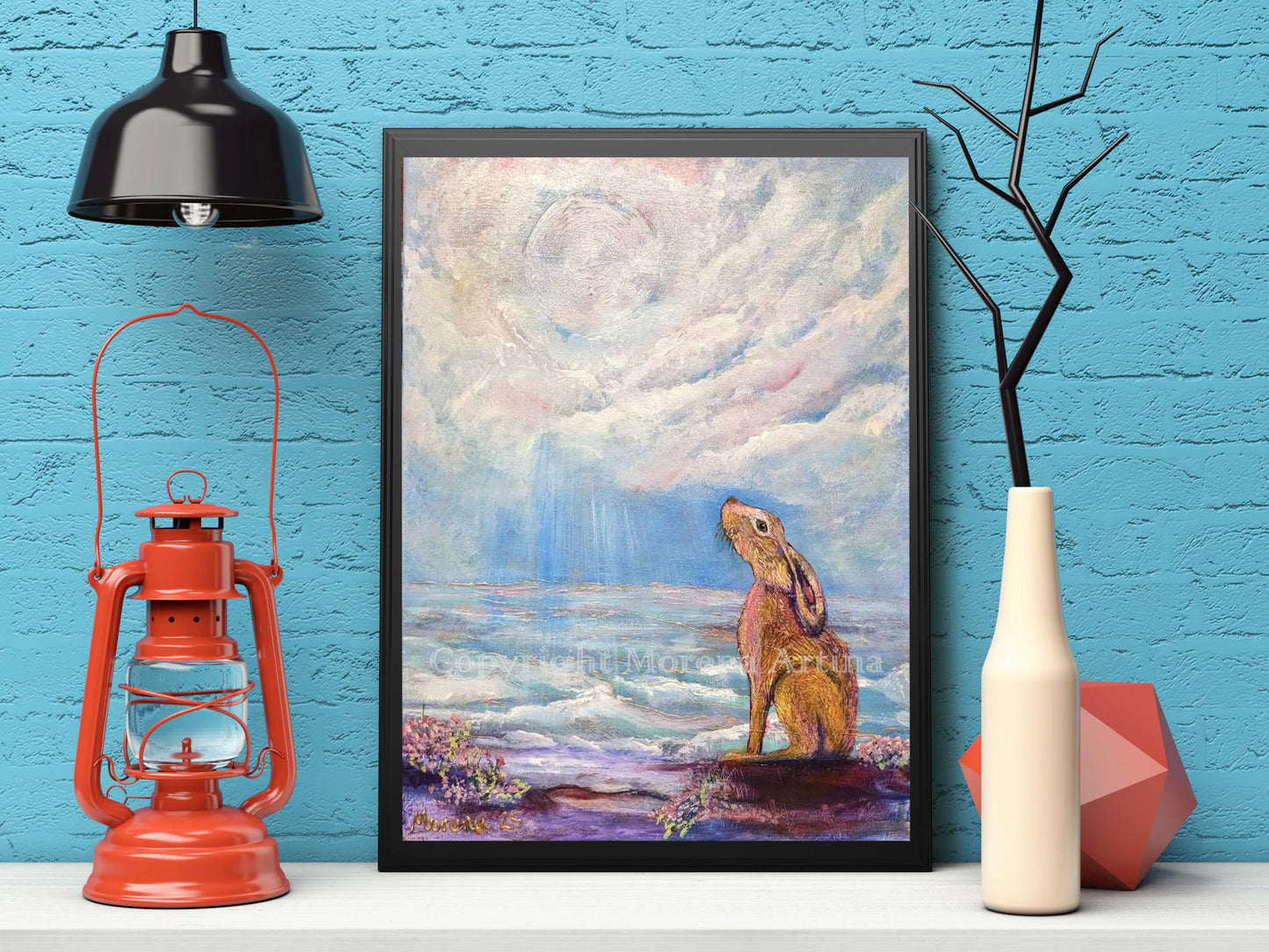 "Sea Thrift Hare" Print - Canvas / Print / Poster various sizes, from original painting