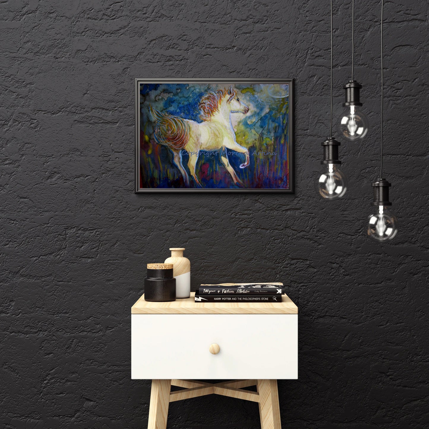 "Horse in Moonlight" Print - Canvas / Print / Poster various sizes, from original painting