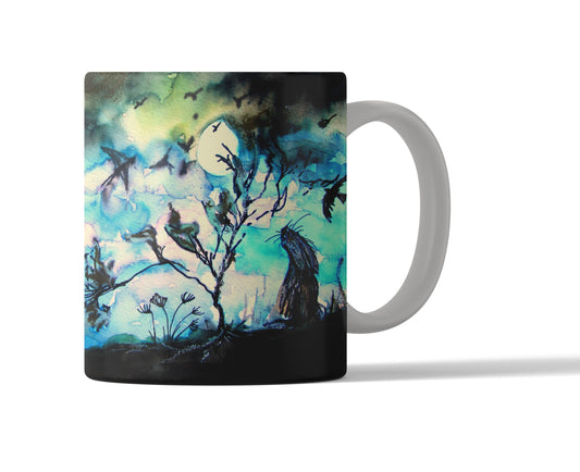 Moongazing Hare and Tree Mug