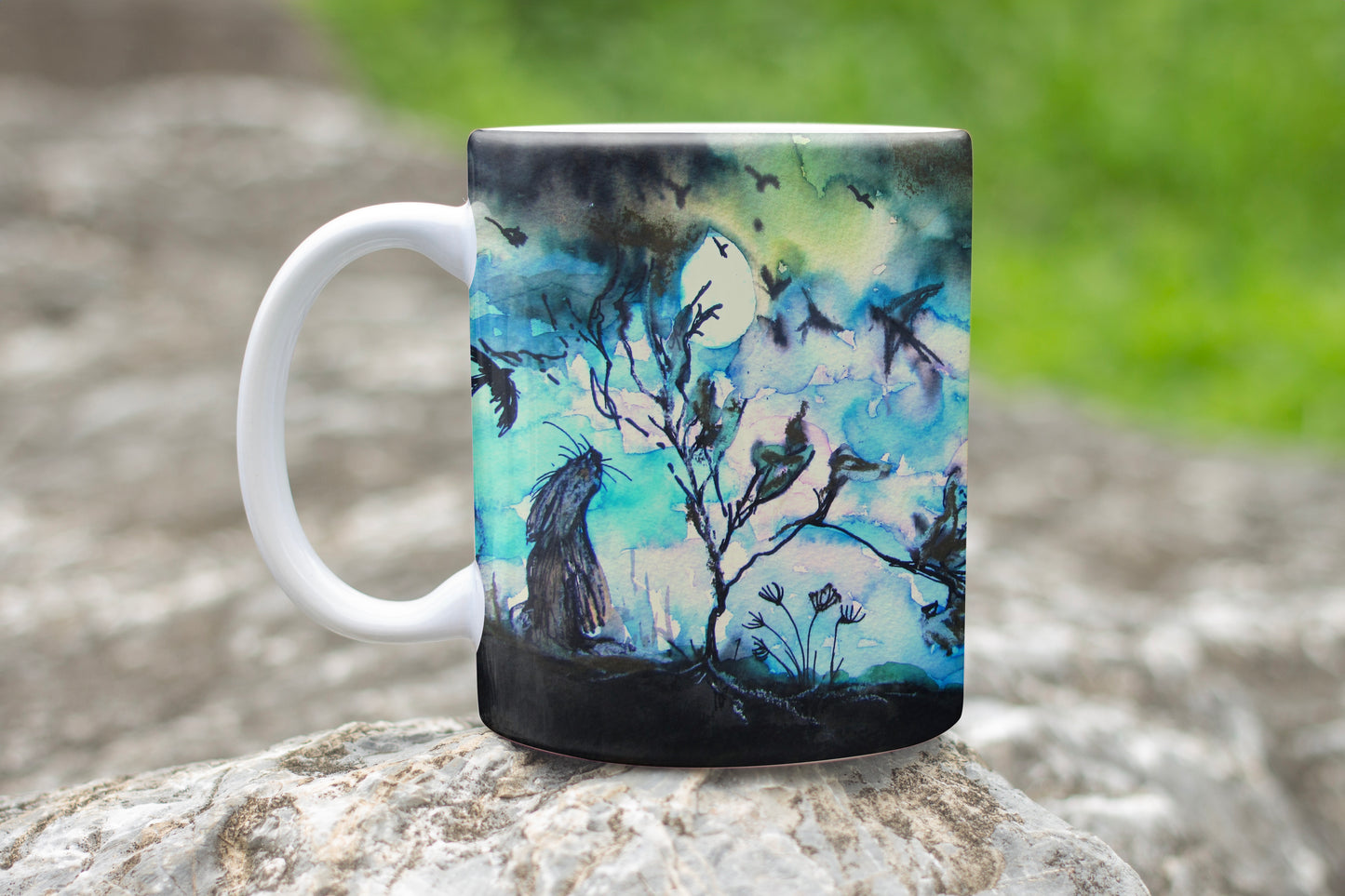 Moongazing Hare and Tree Mug