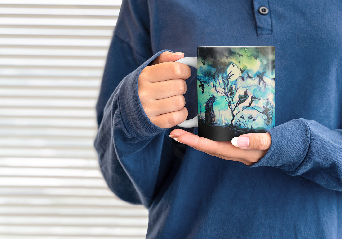 Moongazing Hare and Tree Mug