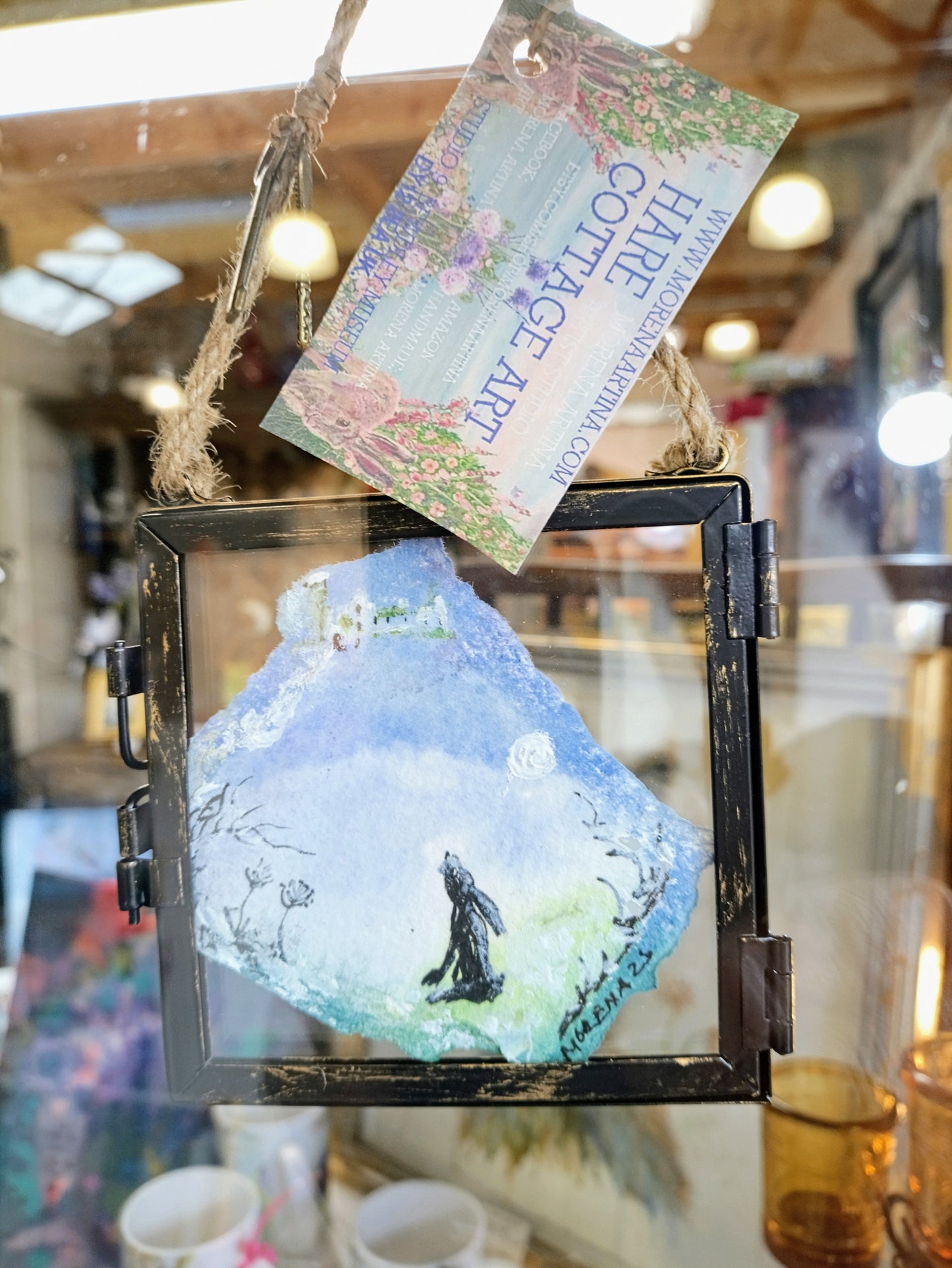 Hanging Watercolour Castles in the Sky Hares