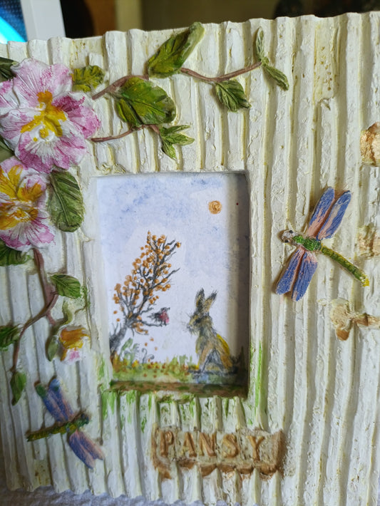 Pansy Beautiful Framed Original Hare